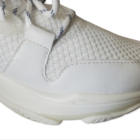 Steve Madden GAURI Dad Sneaker Off-White knit/Hot pink platforms athletic - Picture 9 of 15